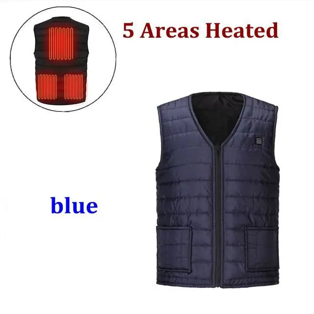 USB Heated V-Neck Vest - 9-Zone Electric Thermal Vest for Men & Women, Outdoor Winter Warmth