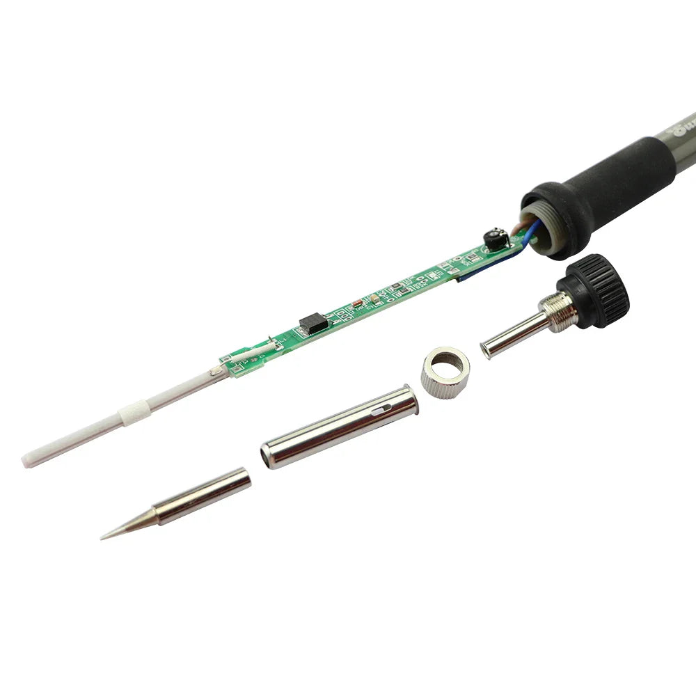 60W Adjustable Temperature Soldering Iron 200–450°C Electric Rework Station with 5 Tips & Stand, 110/220V EU/US Plug