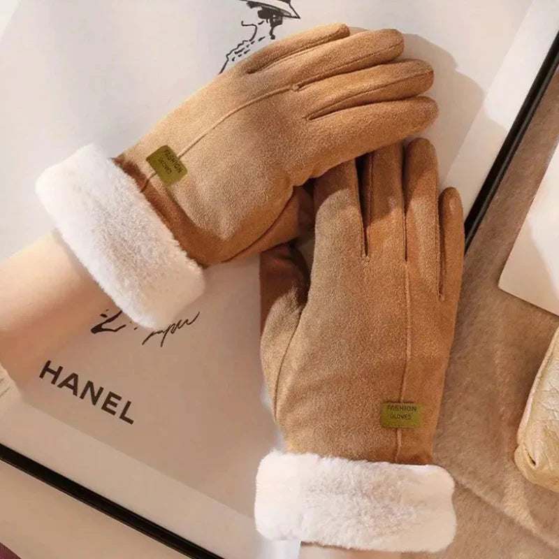 Women's Thick Warm Winter Gloves - Anti-Cold Outdoor & Cycling Finger Gloves