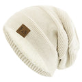 Unisex Slouchy Fur-Lined Winter Beanie Warm Knit Hat for Men & Women