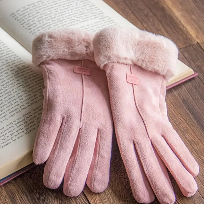 Women's Thick Warm Winter Gloves - Anti-Cold Outdoor & Cycling Finger Gloves