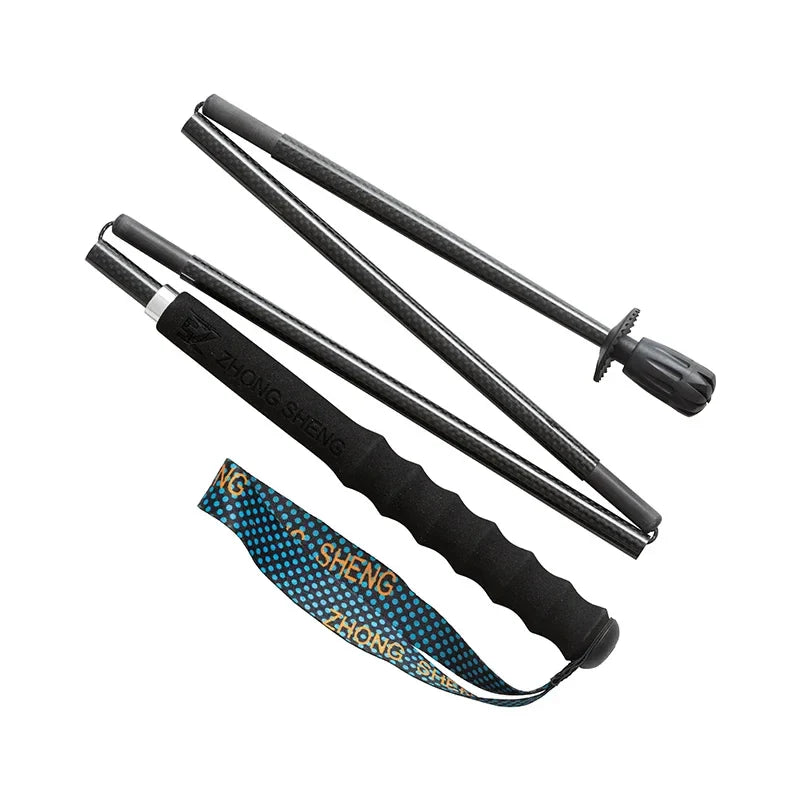 Ultra-Light Carbon Fiber Folding Trekking Poles - Collapsible Anti-Shock Hiking & Nordic Walking Sticks (110/120/130 cm | 43.3/47.2/51.2 in)