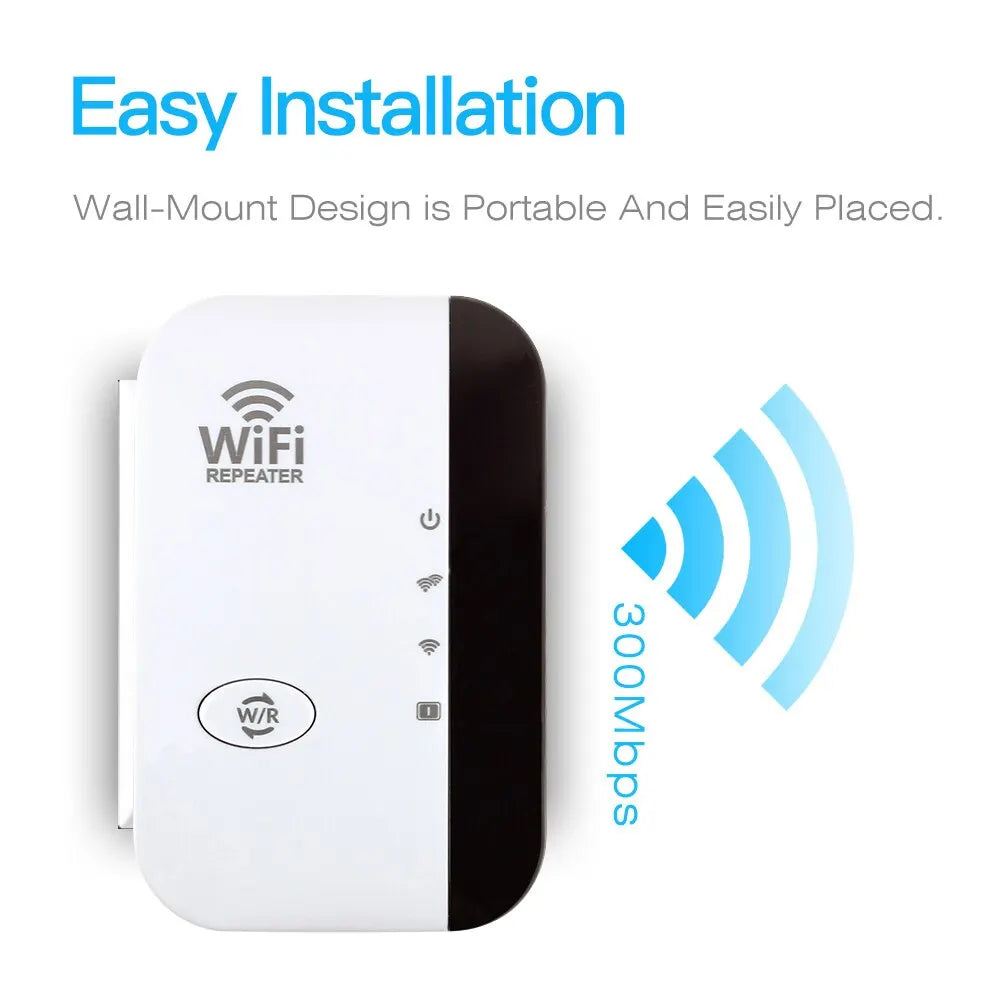 300Mbps WiFi Repeater Extender 2.4GHz 802.11n Wireless Range Booster with WPS and Ethernet Port