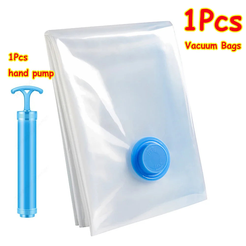 Reusable Vacuum Storage Bags — 1–24 Pack Space-Saving Compression Bags for Clothes, Blankets & Travel (11.8–51.2 in / 30–130 cm)