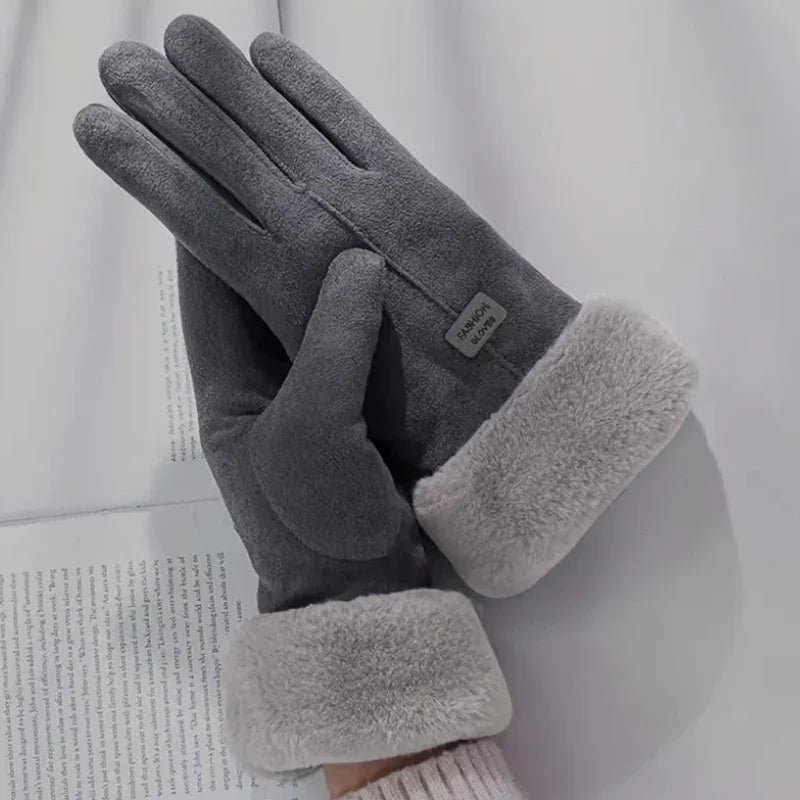 Women's Thick Warm Winter Gloves - Anti-Cold Outdoor & Cycling Finger Gloves