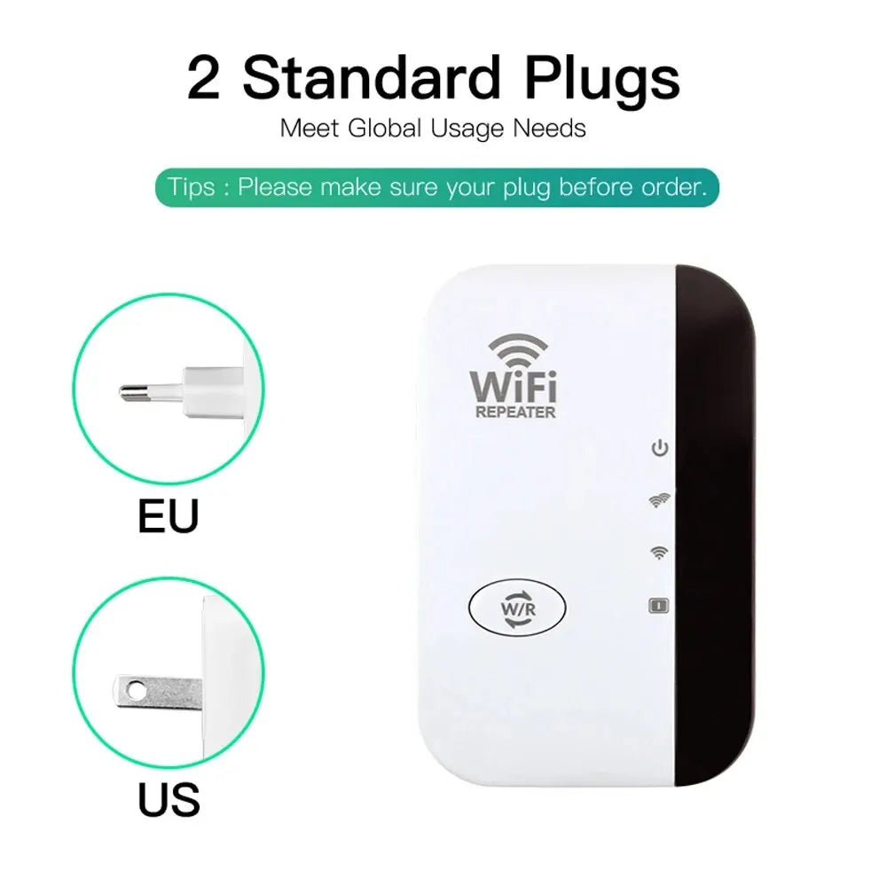 300Mbps WiFi Repeater Extender 2.4GHz 802.11n Wireless Range Booster with WPS and Ethernet Port
