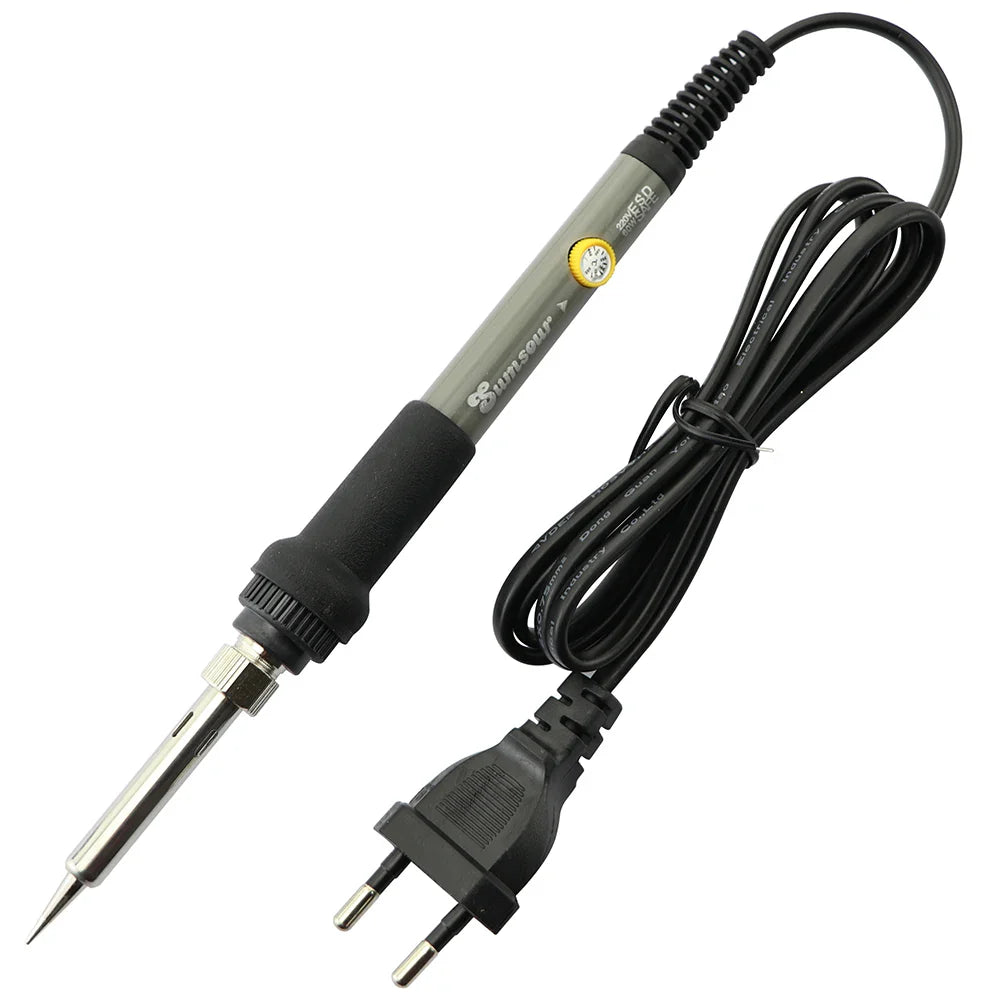 60W Adjustable Temperature Soldering Iron 200–450°C Electric Rework Station with 5 Tips & Stand, 110/220V EU/US Plug