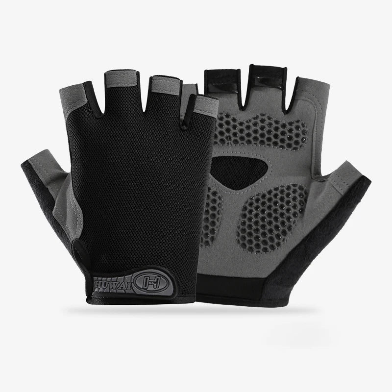 Fingerless Gym Gloves for Men & Women - Anti-Slip Breathable Workout & Cycling Gloves